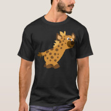 Niedlich Walking Cartoon Hyena T - Shirt