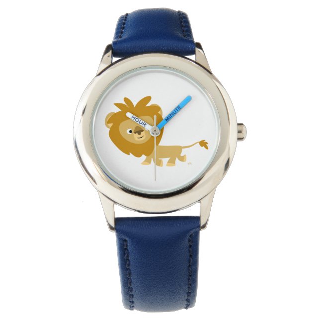 Niedlich Walking Cartoon Lion Watch Armbanduhr (Vorderseite)