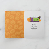 Niedlich Walking Zombie Kids Halloween Karte (Innenseite)