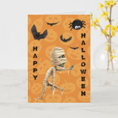 Niedlich Walking Zombie Kids Halloween Karte (Gelbe Blume)