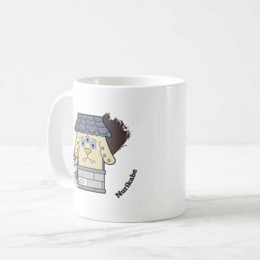 Niedlich Wall Monster Nurikabe - Spaß Yokai Kaffeetasse (Vorderseite Links)