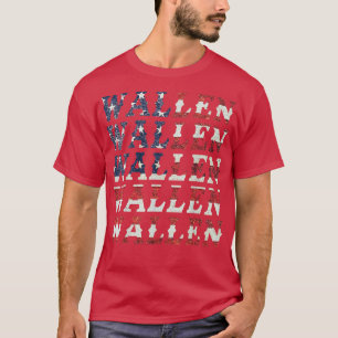 Niedlich Wallen American Flag Red White Blue Merou T-Shirt