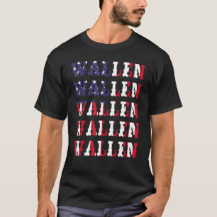 Niedlich Wallen American Flag Red White Blue Merou T-Shirt
