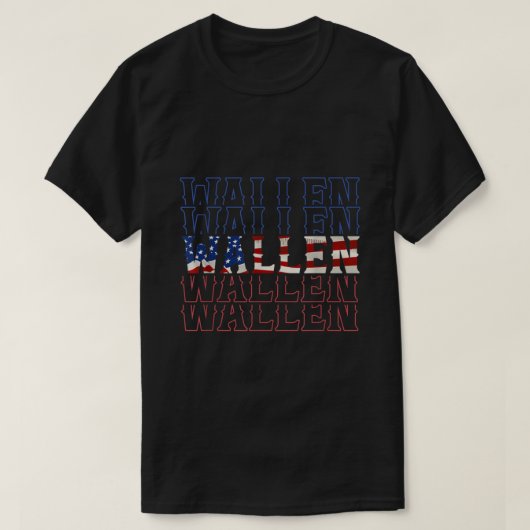 Niedlich Wallen Shirt American Flag Red White Blue (Design vorne)