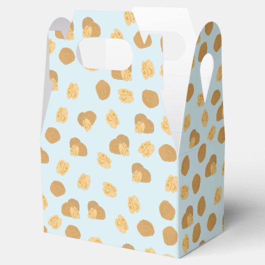 Niedlich Walnut Nut Pattern Pastellblau Geschenkschachtel (Geöffnet)