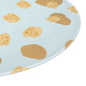 Niedlich Walnut Nut Pattern Pastellblau Schneidebrett (Ecke)