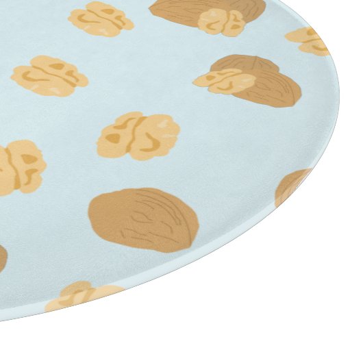 Niedlich Walnut Nut Pattern Pastellblau Schneidebrett (Ecke)