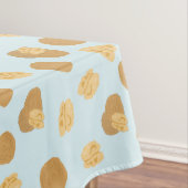 Niedlich Walnut Nut Pattern Pastellblau Tischdecke (Beispiel)