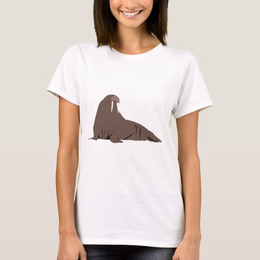 Niedlich Walrus Illustration T - Shirt (Vorderseite)