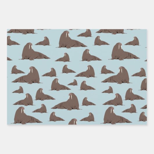 Niedlich Walrus Pattern Geschenkpapier Set (Vorderseite 3)