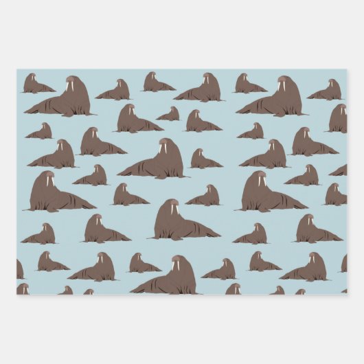 Niedlich Walrus Pattern Geschenkpapier Set (Vorderseite)
