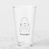 Niedlich Walrus Simple Line Illustration Individue Glas (Vorderseite)