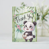 Niedlich Wans Panda Dankeskarte (Stehend Vorderseite)