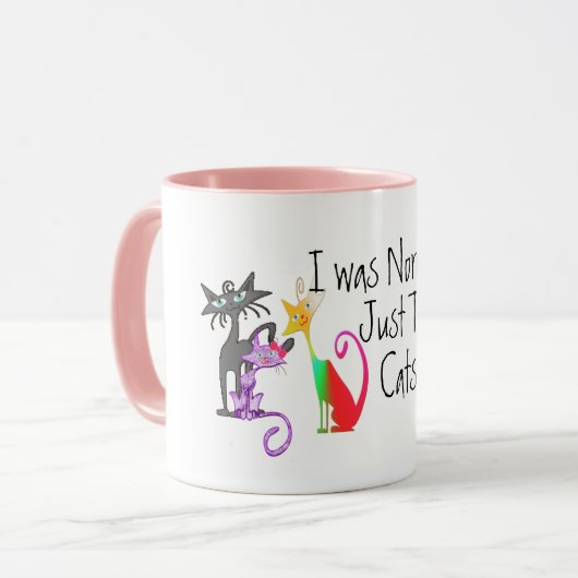 niedlich war es normal vor drei Katzen lustige Kat Tasse (Vorderseite Links)