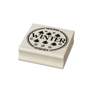 Niedlich warmer Winter wünscht Weihnachten Gummistempel