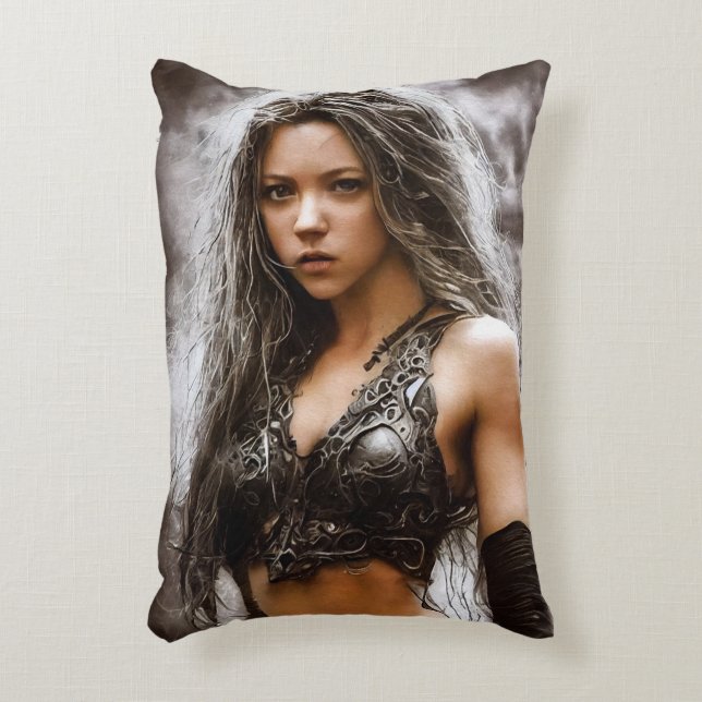 NIEDLICH WARRIOR GIRL CUDDLE PILLOW DEKOKISSEN (Vorderseite(Vertikal))