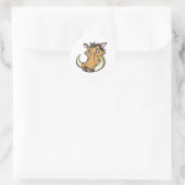 Niedlich Warthog Cartoon Shirt Runder Aufkleber (Tasche)