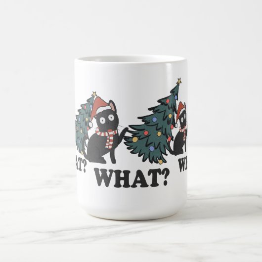 Niedlich, was die lustige Katze in Hut mit Baumwei Kaffeetasse (Mittel)