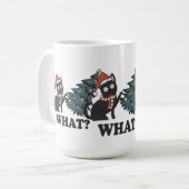 Niedlich, was die lustige Katze in Hut mit Baumwei Kaffeetasse (Vorderseite Links)