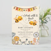 Niedlich, was es sein wird, eine Baby-Dusche zu ze Einladung (Stehend Vorderseite)