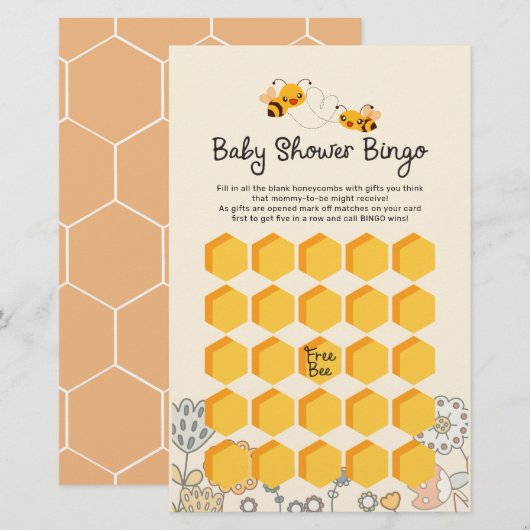 Niedlich Was wird es sein, Baby Shower Bingo Game  (Vorne/Hinten)