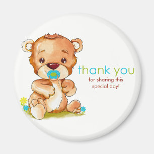 Niedlich Watercolor Baby Bear Boy Vielen Dank Magnet