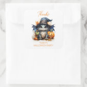 Niedlich Watercolor Baby Dragon Halloween-Party Ge Quadratischer Aufkleber (Tasche)