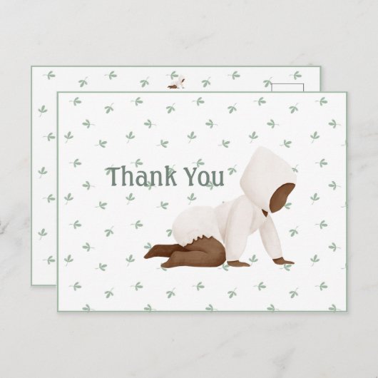 Niedlich Watercolor Baby Einfach Danke Postcard Postkarte (Vorne/Hinten)
