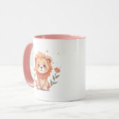 Niedlich Watercolor Baby Lion Cub Tasse (Vorderseite Links)