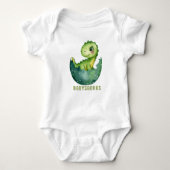 Niedlich Watercolor Babysaurus Dinosaurier Baby Strampler (Vorderseite)
