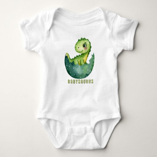 Niedlich Watercolor Babysaurus Dinosaurier Baby Strampler (Vorderseite)