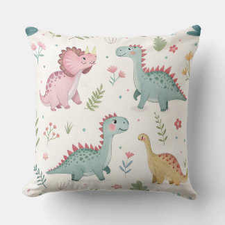 Niedlich Watercolor Dinosaurier Baby Kissen