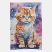 Niedlich Watercolor Ginger Kitten Geschirrtuch (Vertikal)