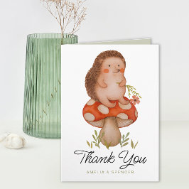 Niedlich Watercolor Igel Babydusche Vielen Dank Karte