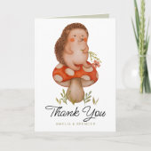 Niedlich Watercolor Igel Babydusche Vielen Dank Karte (Vorderseite)