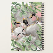 Niedlich Watercolor Koala Mama & Baby Notebook Jou Notizblock (Rückseite)