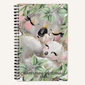 Niedlich Watercolor Koala Mama & Baby Notebook Jou Notizblock (Vorderseite)
