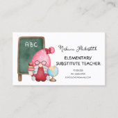 Niedlich Watercolor Lady Gnome Teacher Visitenkarte (Vorderseite)