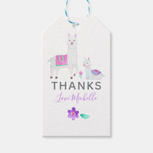 Niedlich Watercolor Llama Kinderdusche Danke Geschenkanhänger