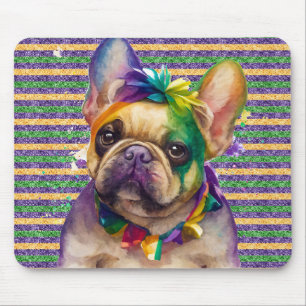 NIEDLICH WATERCOLOR MARDI GRAS FRENCH BULLDOG DOG MOUSEPAD