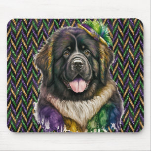 NIEDLICH WATERCOLOR MARDI GRAS NEWFOUNDLAND HUND MOUSEPAD