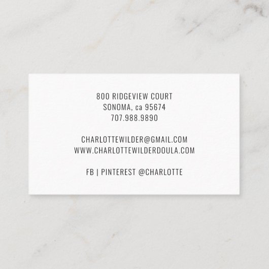 Niedlich Watercolor Rainbow Doula Midfrau Visitenkarte (Rückseite)