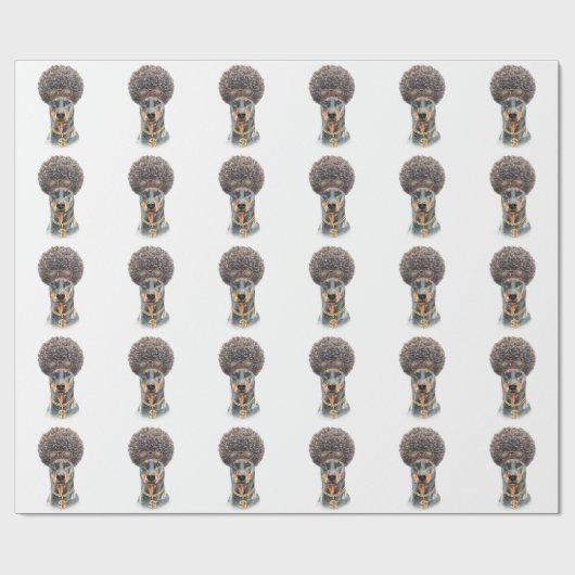 Niedlich Watercolor Rapper Doberman Geschenkpapier (Flach)