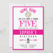 Niedlich Watercolor Rookie Baseball Girl Geburtsta Einladung (Vorderseite)