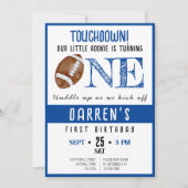 Niedlich Watercolor Rookie Football Boy 1. Geburts Einladung (Vorderseite)