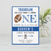 Niedlich Watercolor Rookie Football Boy 1. Geburts Einladung (Stehend Vorderseite)