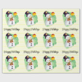 Niedlich Watercolor Snowman Geschenkpapier (Flach)