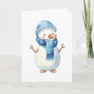 Niedlich Watercolor Snowman Karte