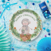 Niedlich Watercolor Snowman Pappteller (Party)