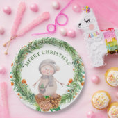 Niedlich Watercolor Snowman Pappteller (Party)